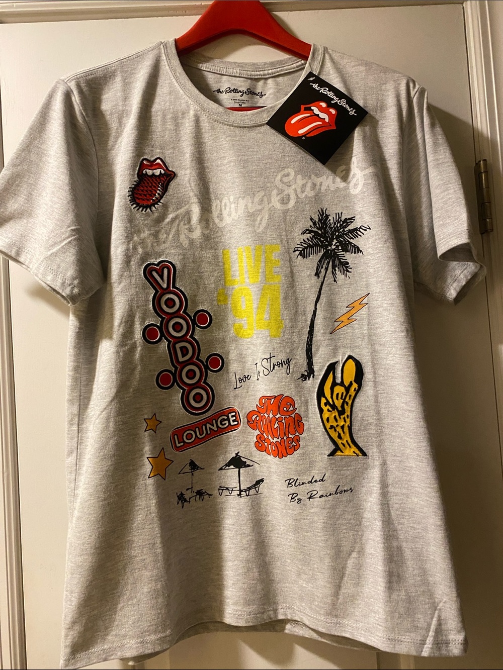 The Rolling Stones Cotton Stretch Embroidered Logos Unisex Tee